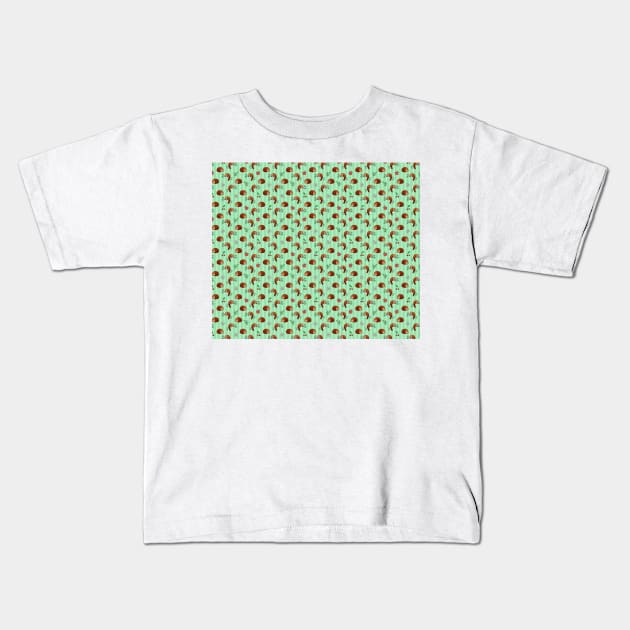 Red Panda Apple Cherry Pattern Kids T-Shirt by saradaboru